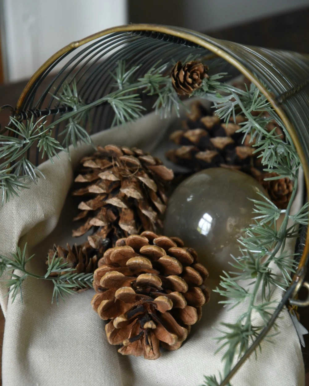 Antiek Look Draadmand Horizontaal Met Hengsel, IB Laursen 6 Antiek Look Draadmand Horizontaal Met Hengsel, IB Laursen - Afbeelding 4