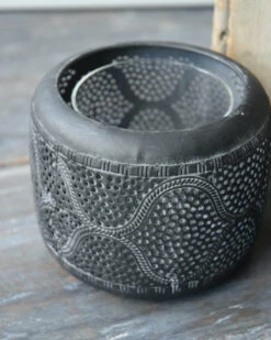 Bol Windlicht Met Golvend Rond Gaatjes Patroon, Groot -Woondecoratie bol windlicht met golvend rond gaatjes patroon groot 2