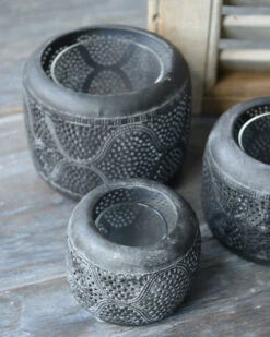 Bol Windlicht Met Golvend Rond Gaatjes Patroon, Groot -Woondecoratie bol windlicht met golvend rond gaatjes patroon groot 5