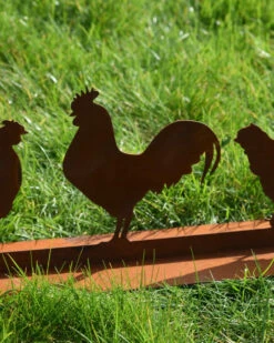Familie Kip Met Haan Ecoroest Tuindecoratie -Woondecoratie familie kip met haan ecoroest tuindecoratie 5