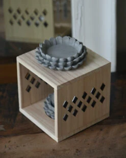 Geur Brander Van Hout Met Aardewerk Cupjes -Woondecoratie geur brander van hout met aardewerk cupjes 2