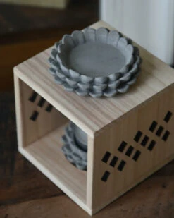 Geur Brander Van Hout Met Aardewerk Cupjes -Woondecoratie geur brander van hout met aardewerk cupjes 4