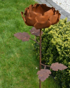 Gevulde Tuinroos Als Tuinprikker Ecoroest -Woondecoratie gevulde tuinroos als tuinprikker ecoroest 3