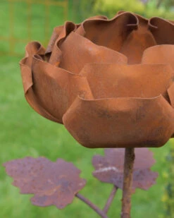 Gevulde Tuinroos Als Tuinprikker Ecoroest -Woondecoratie gevulde tuinroos als tuinprikker ecoroest 5