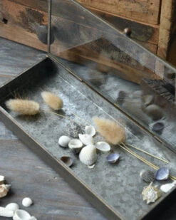 Glazen Kistje In Antiek-look Met Zinken Bodem, IB Laursen -Woondecoratie glazen kistje in antiek look met zinken bodem ib laursen 2