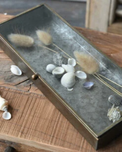 Glazen Kistje In Antiek-look Met Zinken Bodem, IB Laursen -Woondecoratie glazen kistje in antiek look met zinken bodem ib laursen 4