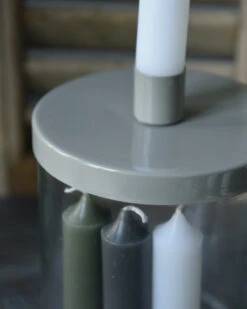 Glazen Pot Met Grijs Metalen Kaarsen Inzet, IB Laursen -Woondecoratie glazen pot met grijs metalen kaarsen inzet ib laursen 2
