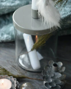 Glazen Pot Met Grijs Metalen Kaarsen Inzet, IB Laursen -Woondecoratie glazen pot met grijs metalen kaarsen inzet ib laursen 5