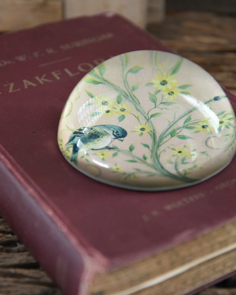 Halve Bol Van Glas Met Vogels In Pastel 4 Halve Bol Van Glas Met Vogels In Pastel - Afbeelding 2