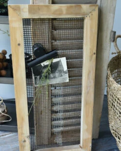 Herinnering Bord, Houten Lijst Met Stoer Dik Oud Gaas En Clip -Woondecoratie herinnering bord houten lijst met stoer dik oud gaas en clip 2