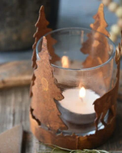 Hert En Bomen Theelicht Roestbruin, IB Laursen -Woondecoratie hert en bomen theelicht roestbruin ib laursen 6