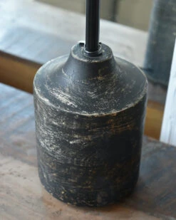 Houten Lampenvoet In Antiek Zwart -Woondecoratie houten lampenvoet in antiek zwart 3