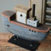 Houten Schip Op Metalen Standaard Handgeschilderd Blauw Groot, IB Laursen -Woondecoratie houten schip op metalen standaard handgeschilderd blauw groot ib laursen