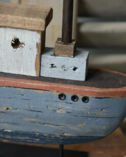 Houten Schip Op Metalen Standaard Handgeschilderd Blauw Groot, IB Laursen -Woondecoratie houten schip op metalen standaard handgeschilderd blauw groot ib laursen 3