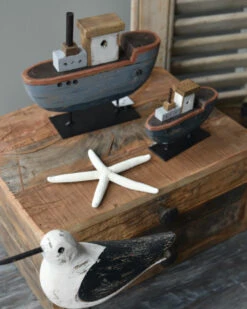 Houten Schip Op Metalen Standaard Handgeschilderd Blauw Groot, IB Laursen -Woondecoratie houten schip op metalen standaard handgeschilderd blauw groot ib laursen 5