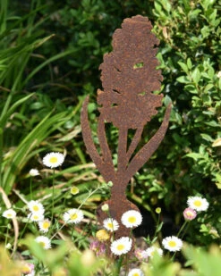 Hyacint Met Bol Op Prikker, Metaal Roest 10 Hyacint Met Bol Op Prikker, Metaal Roest -Woondecoratie hyacint met bol op prikker metaal roest 1