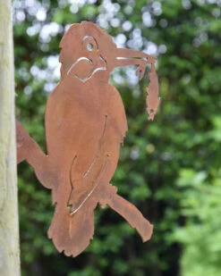 IJsvogel Met Visje Op Tak, Metalen Schroefvogel -Woondecoratie ijsvogel met visje op tak metalen schroefvogel 1 4