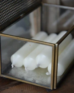 Woondecoratie -Woondecoratie kandelaar kistje antiek look metaal glas ib laursen 1