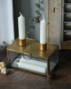 Woondecoratie 25 Kandelaar Kistje Antiek Look Metaal Glas, IB Laursen