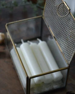 Kandelaar Kistje Antiek Look Metaal Glas, IB Laursen -Woondecoratie kandelaar kistje antiek look metaal glas ib laursen 5