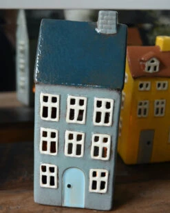 Keramiek Theelicht Huis Nyhavn In Zee Blauw, IB Laursen -Woondecoratie keramiek theelicht pakhuis nyhavn in zee blauw ib laursen 6