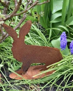 Konijn Met Gespitste Oren, Ecoroest Tuindecoratie -Woondecoratie konijn met gespitste oren ecoroest tuindecoratie 3