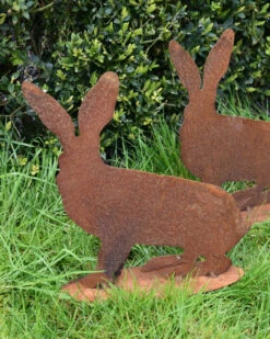 Konijn Met Gespitste Oren, Ecoroest Tuindecoratie -Woondecoratie konijn met gespitste oren ecoroest tuindecoratie 4