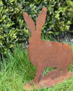 Konijn Met Gespitste Oren, Ecoroest Tuindecoratie -Woondecoratie konijn met gespitste oren ecoroest tuindecoratie 6