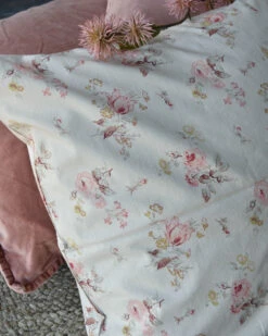 Kussenhoes Beige Met Coral/sand Rozen Vierkant, IB Laursen