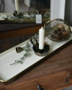 Langwerpige Room Kleurige Tray Met Antiek Look Rand, IB Laursen