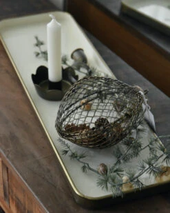 Langwerpige Room Kleurige Tray Met Antiek Look Rand, IB Laursen -Woondecoratie langwerpige room kleurige tray met antiek look rand ib laursen 3