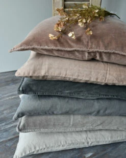 Linnenlook Rechthoekige Kussenhoes 'Thunder Grey', IB Laursen -Woondecoratie linnenlook rechthoekige kussenhoes thunder grey ib laursen 2