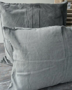 Linnenlook Rechthoekige Kussenhoes 'Thunder Grey', IB Laursen -Woondecoratie linnenlook rechthoekige kussenhoes thunder grey ib laursen 6