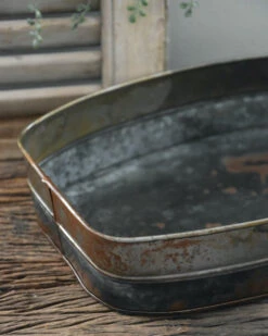 Metalen Bak In Twee Tinten Gelaagd, Groot 14 Metalen Bak In Twee Tinten Gelaagd, Groot -Woondecoratie metalen bak in twee tinten gelaagd groot 4