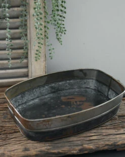 Metalen Bak In Twee Tinten Gelaagd, Groot 16 Metalen Bak In Twee Tinten Gelaagd, Groot -Woondecoratie metalen bak in twee tinten gelaagd groot 6