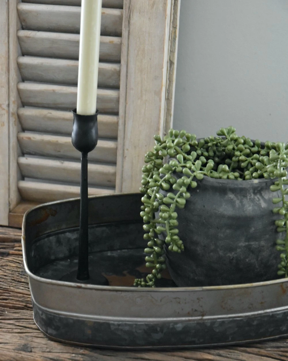 Metalen Bak In Twee Tinten Gelaagd, Groot 3 Metalen Bak In Twee Tinten Gelaagd, Groot