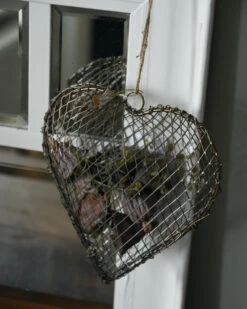 Metalen Draad Hart Antiek Look Met Touw Vulbaar, IB Laursen -Woondecoratie metalen draad hart antiek look met touw vulbaar ib laursen 5