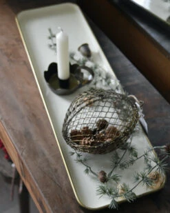 Woondecoratie -Woondecoratie metalen draadbal antiek look aan touw vulbaar ib laursen 1