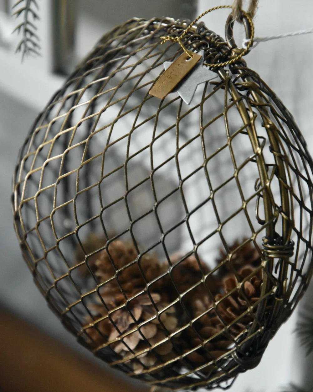 Metalen Draadbal Antiek Look Aan Touw Vulbaar, IB Laursen 5 Metalen Draadbal Antiek Look Aan Touw Vulbaar, IB Laursen - Afbeelding 3