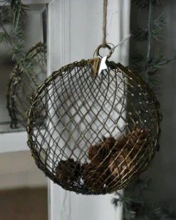 Woondecoratie 19 Metalen Draadbal Antiek Look Aan Touw Vulbaar, IB Laursen