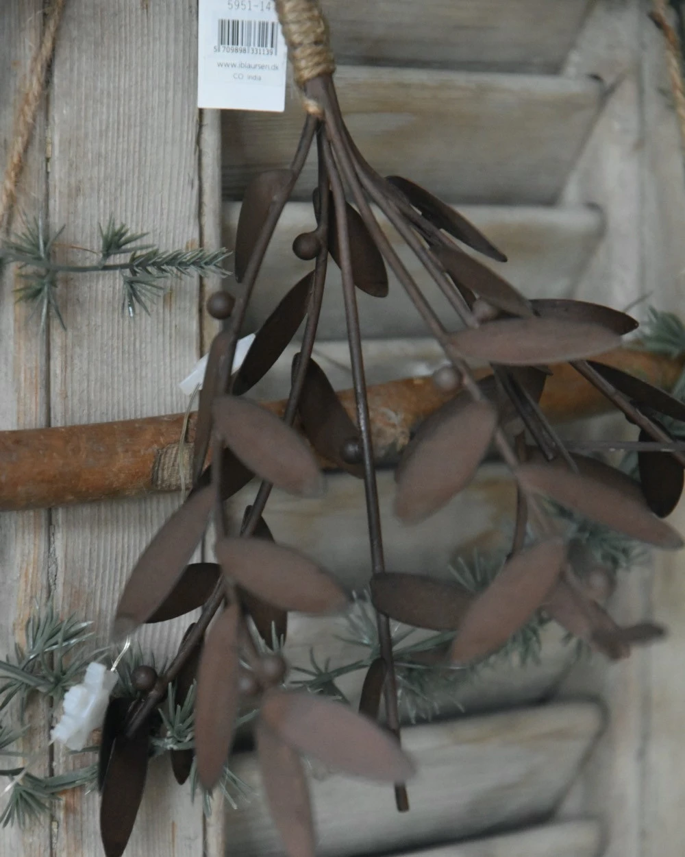 Metalen Mistletoe Hanger Met Jute, IB Laursen 6 Metalen Mistletoe Hanger Met Jute, IB Laursen - Afbeelding 4