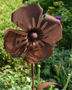 Metalen Tuinsteker Roestbloem Anemoon -Woondecoratie metalen tuinsteker roestbloem anemoon 2