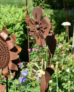 Metalen Tuinsteker Roestbloem Anemoon -Woondecoratie metalen tuinsteker roestbloem anemoon 4