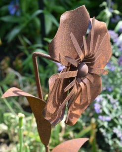 Metalen Tuinsteker Roestbloem Anemoon -Woondecoratie metalen tuinsteker roestbloem anemoon 6