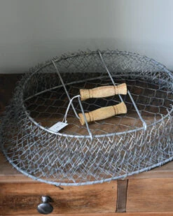 Ovale Flexibele Draadmand Met Houten Hengsels, IB Laursen -Woondecoratie ovale flexibele draadmand met houten hengsels ib laursen 4