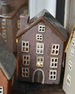 Pastel Lila Theelicht Huis Met Open Ramen Nyhavn, IB Laursen -Woondecoratie pastel lila theelicht huis met open ramen nyhavn ib laursen 1 4