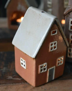 Pastel Perzik Kleurig Theelicht Huisje Nyhavn, IB Laursen -Woondecoratie pastel perzik kleurig theelicht huisje nyhavn ib laursen 2