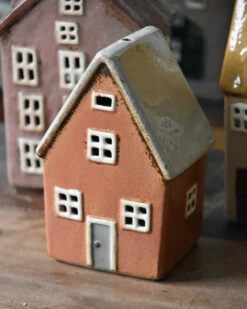 Pastel Perzik Kleurig Theelicht Huisje Nyhavn, IB Laursen -Woondecoratie pastel perzik kleurig theelicht huisje nyhavn ib laursen 3