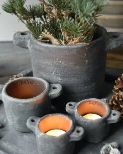 Planter Pot Met Oren Vintage Grijs Groot, Brynxz -Woondecoratie planter pot met oren vintage grijs groot brynxz 5