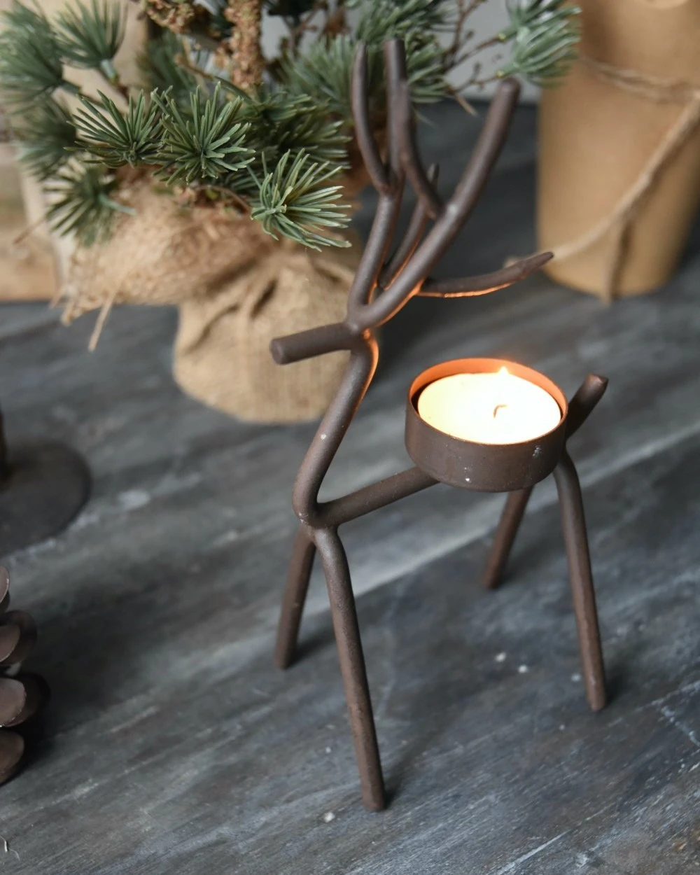 Rendier Theelicht Van Metaal Middel,, IB Laursen 3 Rendier Theelicht Van Metaal Middel,, IB Laursen